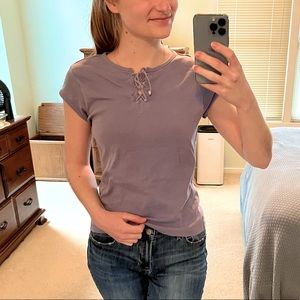 Vintage lace up front top